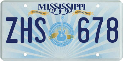MS license plate ZHS678