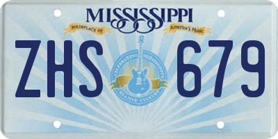 MS license plate ZHS679