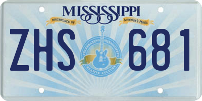 MS license plate ZHS681