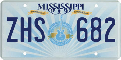 MS license plate ZHS682