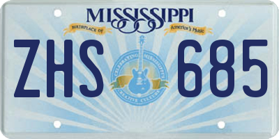 MS license plate ZHS685
