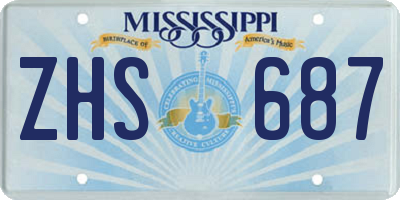 MS license plate ZHS687