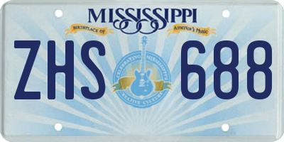 MS license plate ZHS688