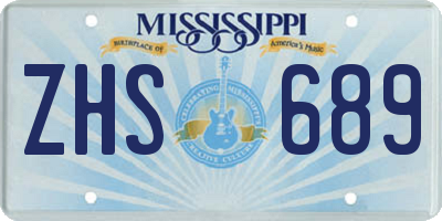 MS license plate ZHS689