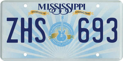 MS license plate ZHS693