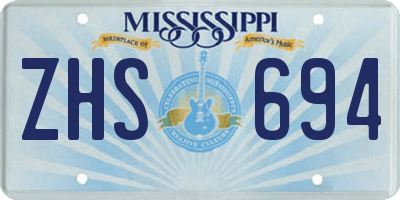 MS license plate ZHS694