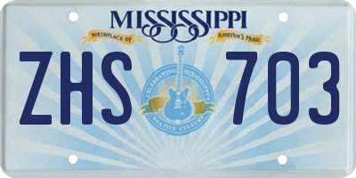 MS license plate ZHS703