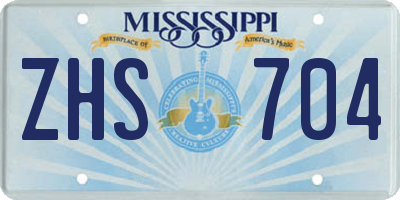 MS license plate ZHS704