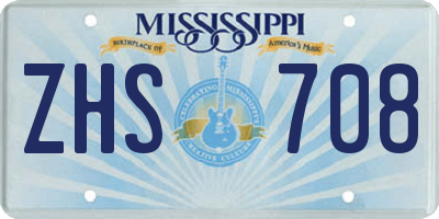 MS license plate ZHS708