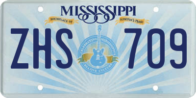 MS license plate ZHS709