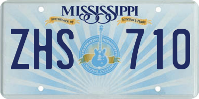 MS license plate ZHS710