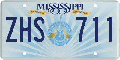 MS license plate ZHS711