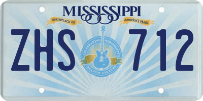 MS license plate ZHS712