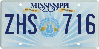 MS license plate ZHS716