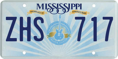 MS license plate ZHS717