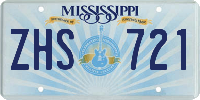 MS license plate ZHS721