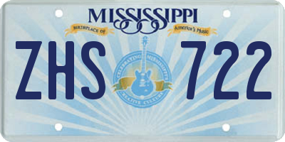 MS license plate ZHS722