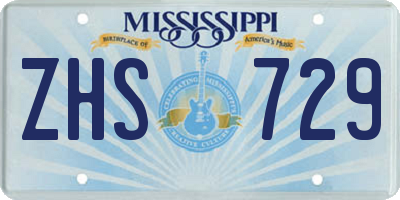 MS license plate ZHS729