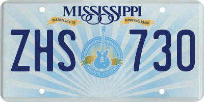 MS license plate ZHS730
