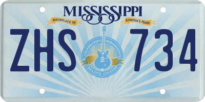 MS license plate ZHS734