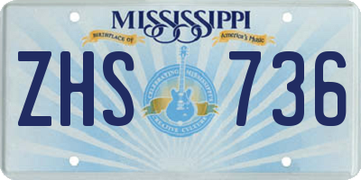 MS license plate ZHS736
