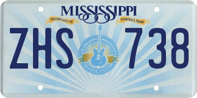 MS license plate ZHS738