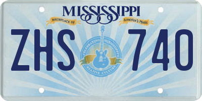 MS license plate ZHS740