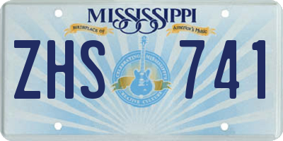 MS license plate ZHS741