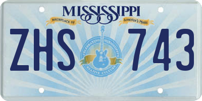 MS license plate ZHS743