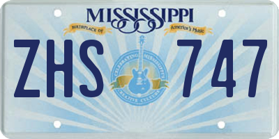 MS license plate ZHS747