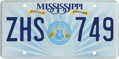 MS license plate ZHS749