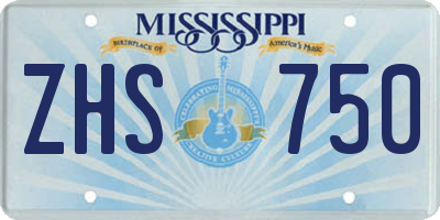 MS license plate ZHS750