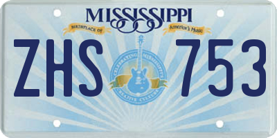MS license plate ZHS753