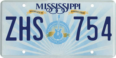 MS license plate ZHS754