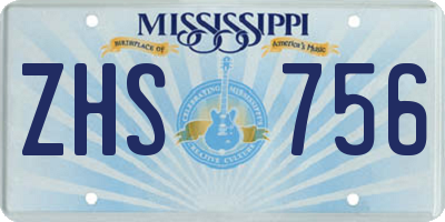 MS license plate ZHS756