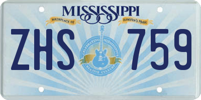 MS license plate ZHS759