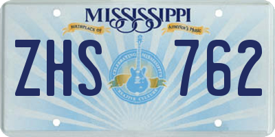 MS license plate ZHS762