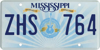 MS license plate ZHS764