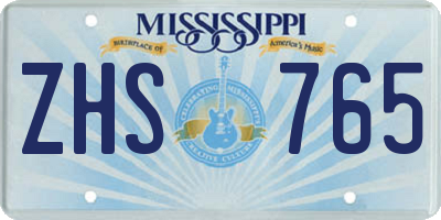 MS license plate ZHS765