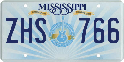 MS license plate ZHS766