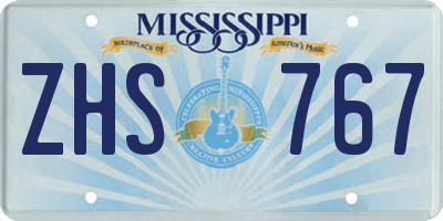 MS license plate ZHS767