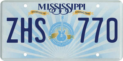 MS license plate ZHS770