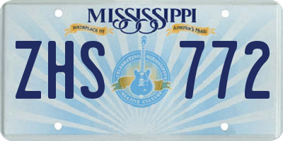 MS license plate ZHS772