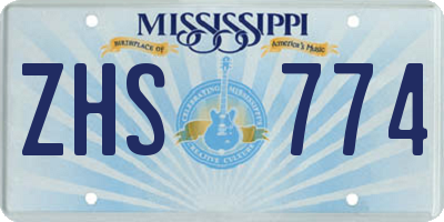 MS license plate ZHS774