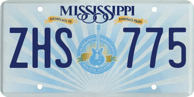 MS license plate ZHS775