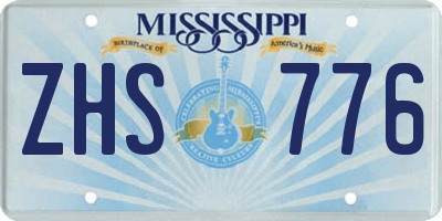 MS license plate ZHS776