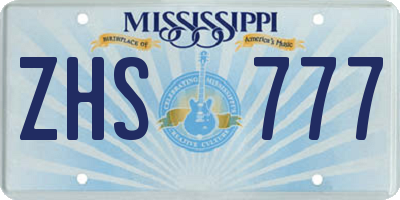 MS license plate ZHS777