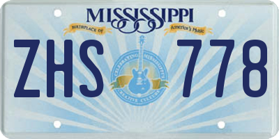 MS license plate ZHS778