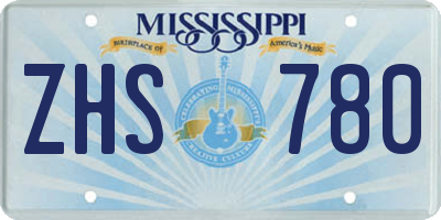 MS license plate ZHS780