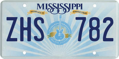 MS license plate ZHS782